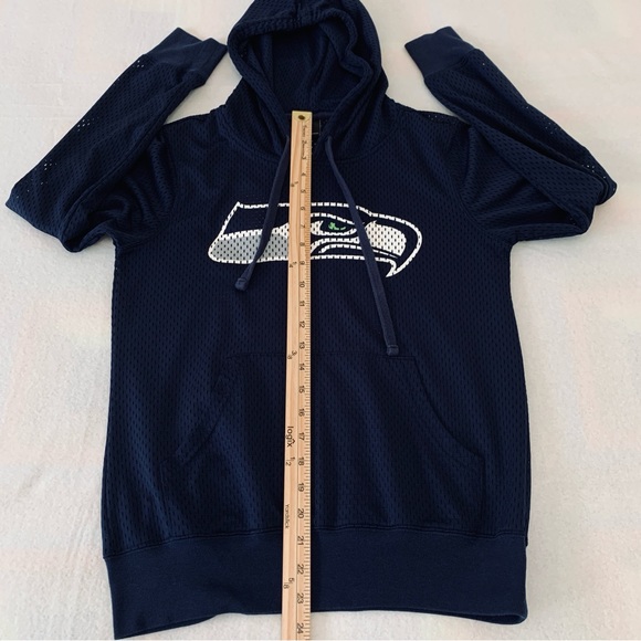 NFL Team Apparel Seattle Seahawks Women's Pullover Hoodie Sweatshirt Navy Size S - Picture 10 of 11